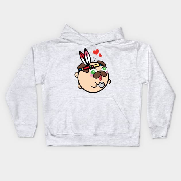 Doopy the Pug Puppy - Thanksgiving Kids Hoodie by Poopy_And_Doopy